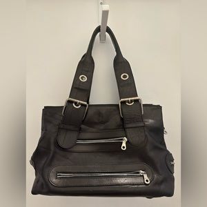 VINTAGE CHLOE BLACK LEATHER SHOULDER BAG